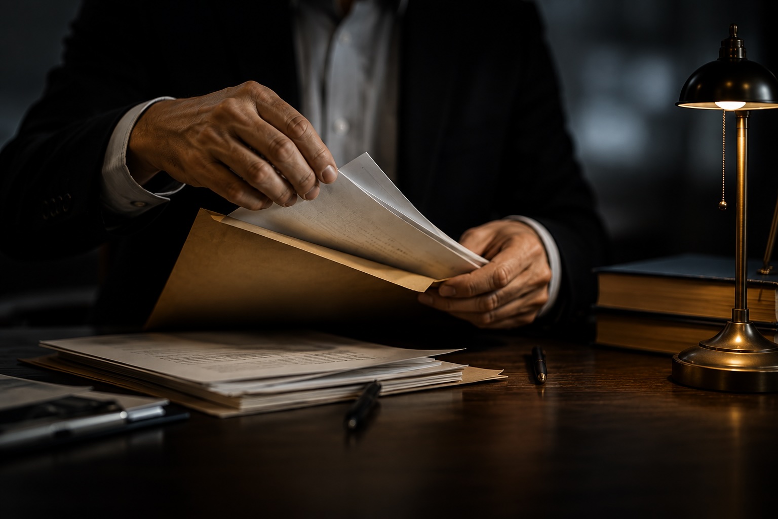 Man reviewing estate documents during a dispute over suspected executor theft