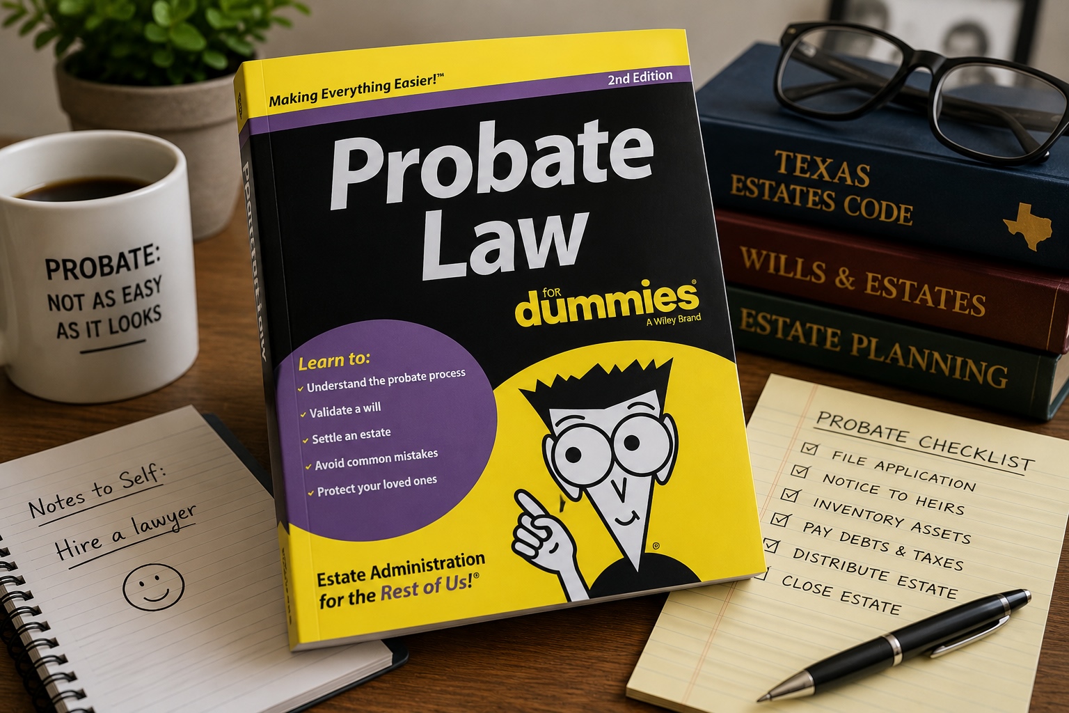 Probate law guide and Texas estate documents illustrating whether a lawyer is required for probate in Texas