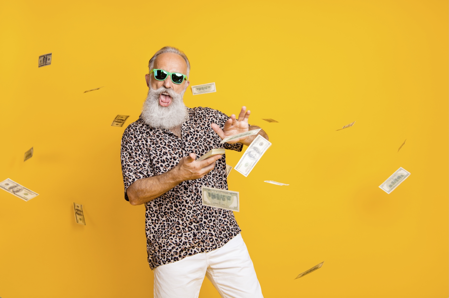 Man carelessly throwing money, illustrating trustee mismanagement and misuse of trust assets